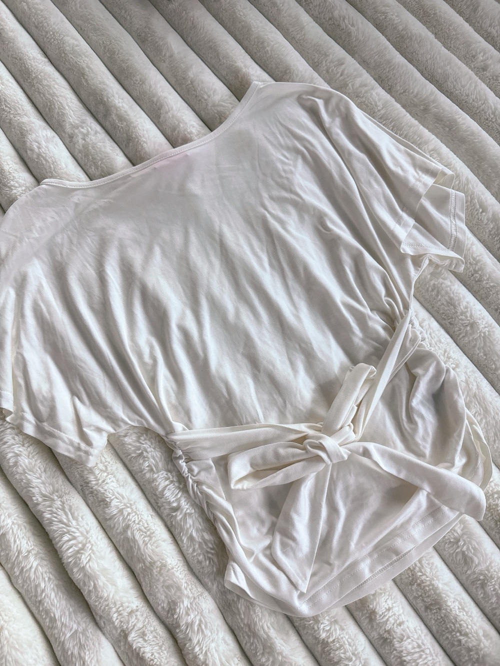 Edikted Abriana Ruched Waist Top White L - Picture 3 of 4